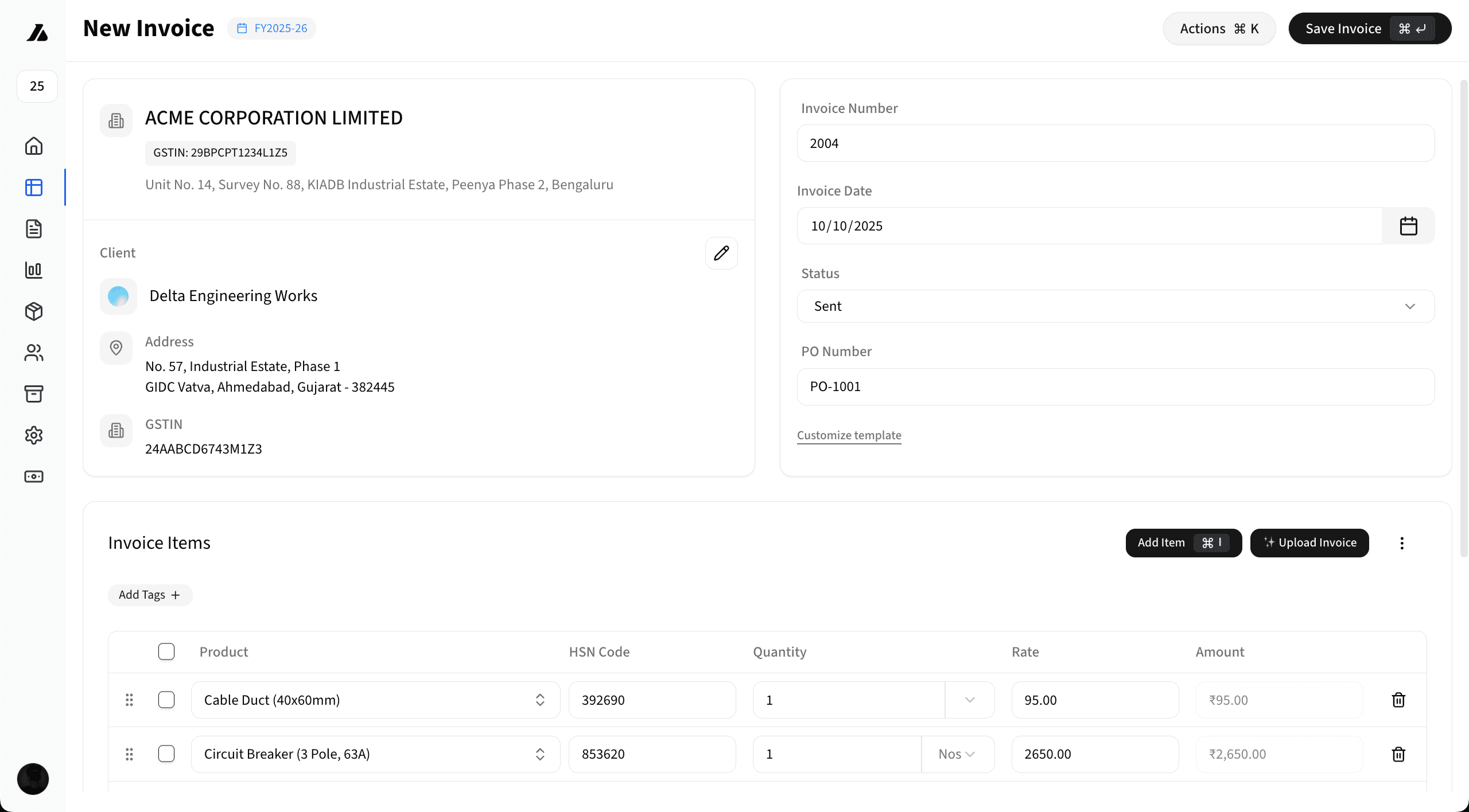 Simple Invoice & Estimate Creation